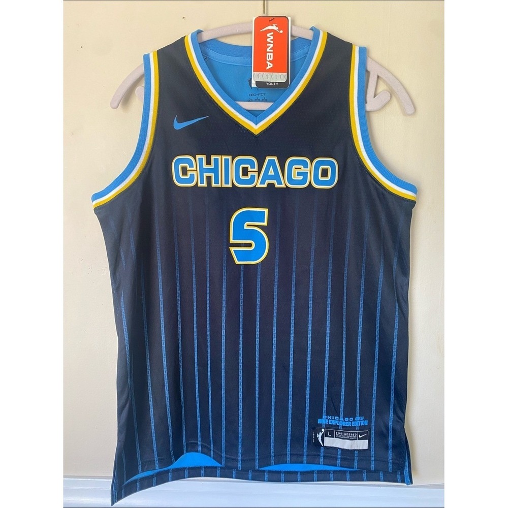 NWT Nike Dri-Fit WNBA Chicago Sky Basketball Angel Reese Jersey Size Youth Large
